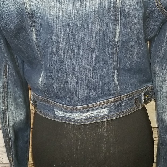 MOSSIMO DISTRESSED DENIM JACKET - Picture 9 of 13